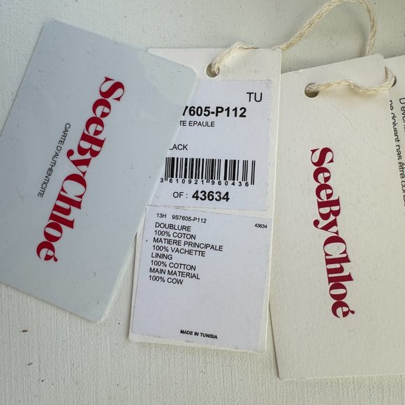 See By Chloe Black Leather Bucket Bowling Bag - Picture 12 of 12